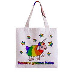 Unicorn Sheep Zipper Grocery Tote Bag by Valentinaart