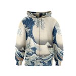 The Classic Japanese Great Wave off Kanagawa by Hokusai Kids  Zipper Hoodie