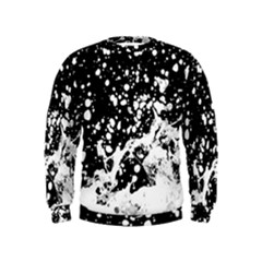 Black And White Splash Texture Kids  Sweatshirt by dflcprints