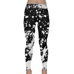 Black And White Splash Texture Classic Yoga Leggings by dflcprints