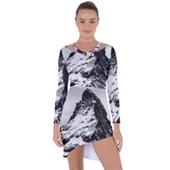 Matterhorn Switzerland Mountain Asymmetric Cut-out Shift Dress