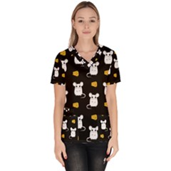 Cute Mouse Pattern Scrub Top