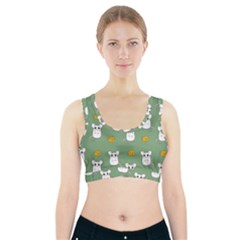 Cute Mouse Pattern Sports Bra With Pocket by Valentinaart