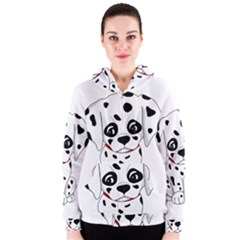 Cute Dalmatian Puppy  Women s Zipper Hoodie by Valentinaart