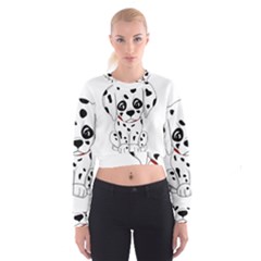 Cute Dalmatian Puppy  Cropped Sweatshirt by Valentinaart