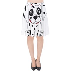 Cute Dalmatian Puppy  Velvet High Waist Skirt