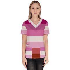 Lesbian Pride Flag Scrub Top