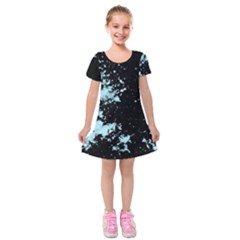 Space Colors Kids  Short Sleeve Velvet Dress by ValentinaDesign