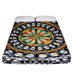 High Contrast Mandala Fitted Sheet (king Size) by linceazul