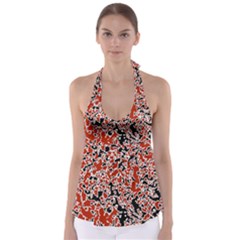 Splatter Abstract Texture Babydoll Tankini Top by dflcprints