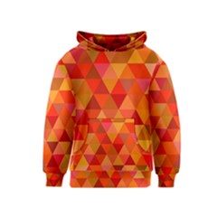 Red Hot Triangle Tile Mosaic Kids  Pullover Hoodie