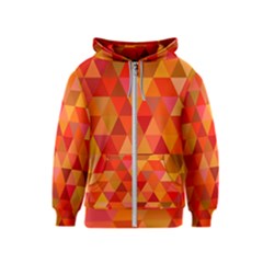 Red Hot Triangle Tile Mosaic Kids  Zipper Hoodie by Nexatart