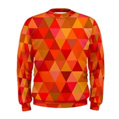 Red Hot Triangle Tile Mosaic Men s Sweatshirt by Nexatart