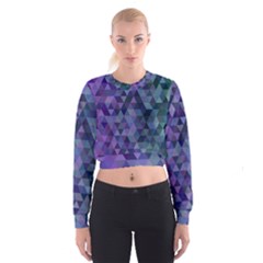 Triangle Tile Mosaic Pattern Cropped Sweatshirt by Nexatart