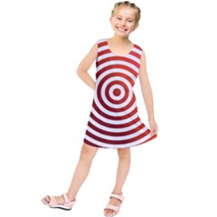 Concentric Red Rings Background Kids  Tunic Dress by Nexatart