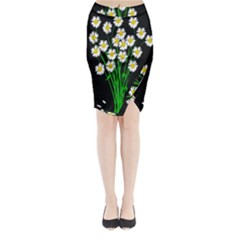 Bouquet Geese Flower Plant Blossom Midi Wrap Pencil Skirt