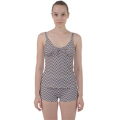 Chevron Retro Pattern Vintage Tie Front Two Piece Tankini