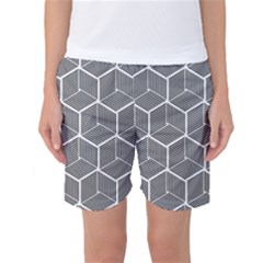 Cube Pattern Cube Seamless Repeat Women s Basketball Shorts by Nexatart