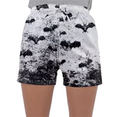 Vintage Halloween Bat Pattern Sleepwear Shorts by Valentinaart