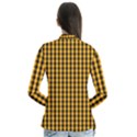 Pale Pumpkin Orange and Black Halloween Gingham Check Drape Collar Cardigan View2