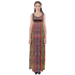 Star Fall In  Retro Peacock Colors Empire Waist Maxi Dress by pepitasart