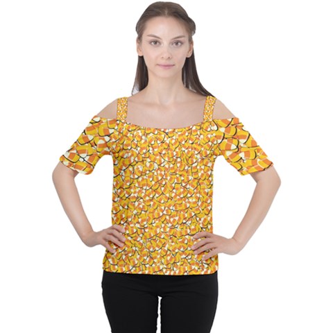 Candy Corn Cutout Shoulder Tee by Valentinaart