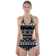 Aztec Influence Pattern Cut-out One Piece Swimsuit by ValentinaDesign