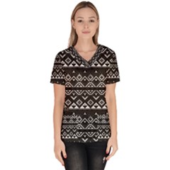 Aztec Influence Pattern Scrub Top