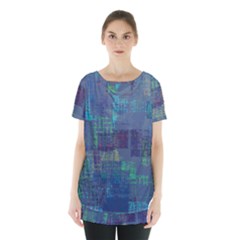 Abstract Art Skirt Hem Sports Top