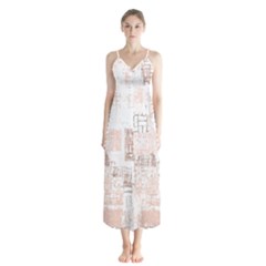 Abstract Art Button Up Chiffon Maxi Dress by ValentinaDesign