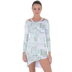 Abstract Art Asymmetric Cut-out Shift Dress