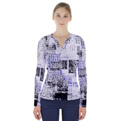 Abstract Art V-neck Long Sleeve Top