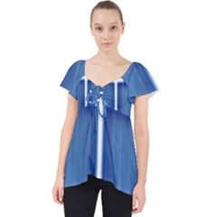 Blue Cross Christian Lace Front Dolly Top by Mariart