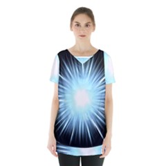 Bright Light On Black Background Skirt Hem Sports Top