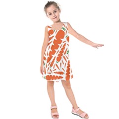 Carrots Fruit Vegetable Orange Kids  Sleeveless Dress by Mariart