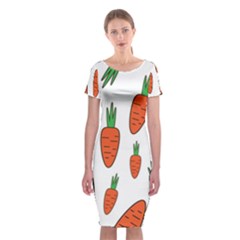 Fruit Vegetable Carrots Classic Short Sleeve Midi Dress by Mariart