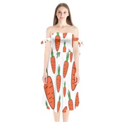 Fruit Vegetable Carrots Shoulder Tie Bardot Midi Dress by Mariart