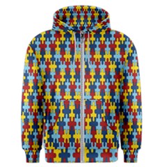 Fuzzle Red Blue Yellow Colorful Men s Zipper Hoodie