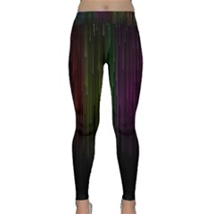 Line Rain Rainbow Light Stripes Lines Flow Classic Yoga Leggings