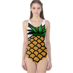 Pineapple Fruite Yellow Green Orange One Piece Swimsuit by Mariart