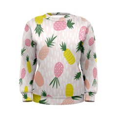 Pineapple Rainbow Fruite Pink Yellow Green Polka Dots Women s Sweatshirt by Mariart