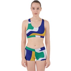 Rainbow Pink Yellow Bluw Green Rainbow Work It Out Sports Bra Set by Mariart