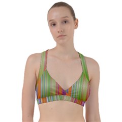 Rainbow Stripes Vertical Colorful Bright Sweetheart Sports Bra by Mariart