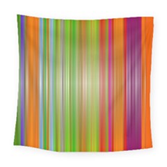 Rainbow Stripes Vertical Colorful Bright Square Tapestry (large) by Mariart