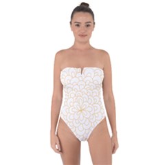 Rosette Flower Floral Tie Back One Piece Swimsuit