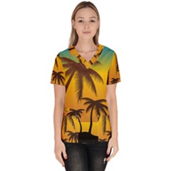 Sunset Summer Scrub Top by Mariart