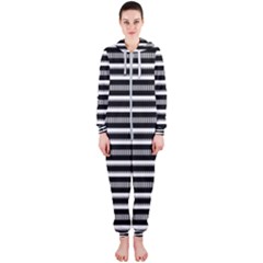 Tribal Stripes Black White Hooded Jumpsuit (ladies)  by Mariart