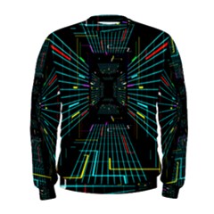 Seamless 3d Animation Digital Futuristic Tunnel Path Color Changing Geometric Electrical Line Zoomin Men s Sweatshirt by Mariart