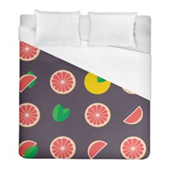 Wild Textures Grapefruits Pattern Lime Orange Duvet Cover (full/ Double Size)