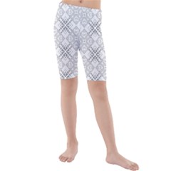 Background Pattern Diagonal Plaid Black Line Kids  Mid Length Swim Shorts by Mariart